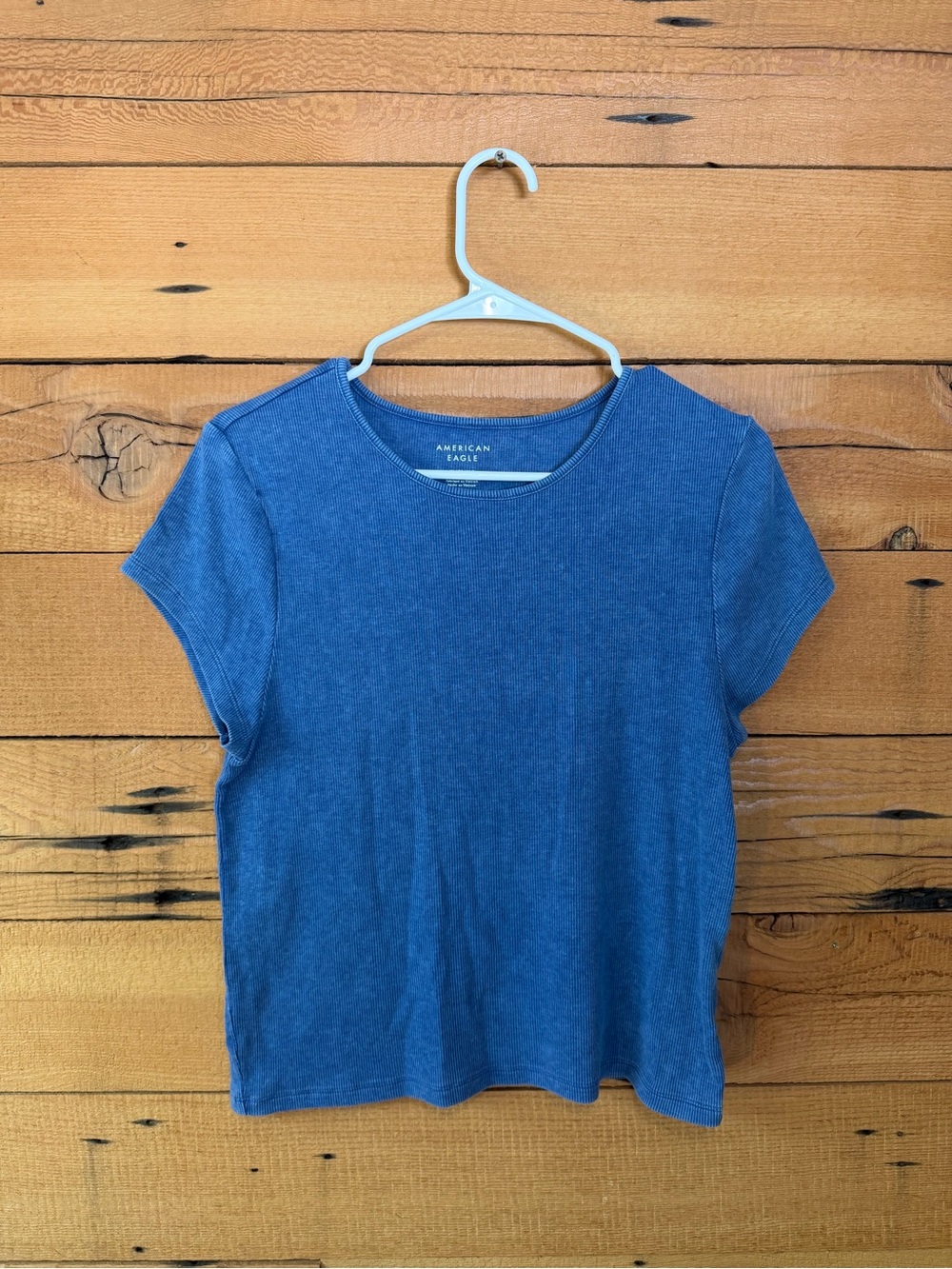 American Eagle Outfitters Blue Crewneck Short Sleeve Top